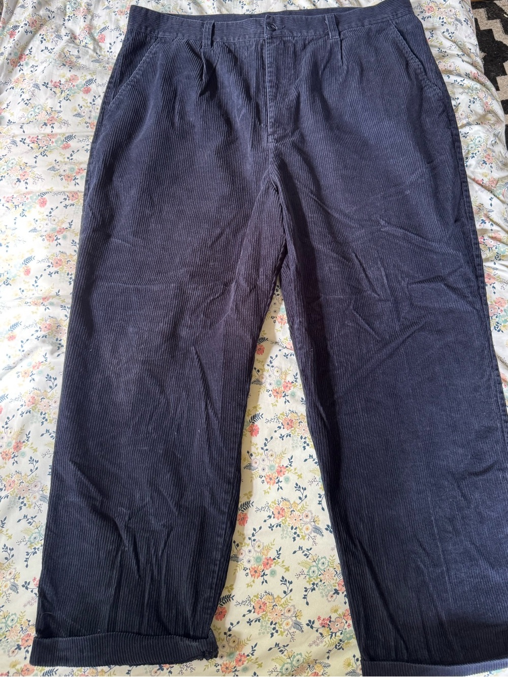 Men's Dark Blue Corduroy Pants - Comfortable Everyday Style